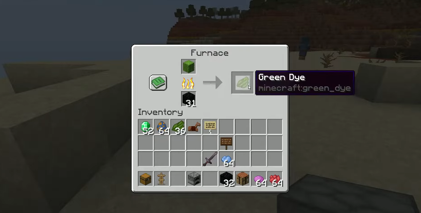 getting green dye from desert village chests