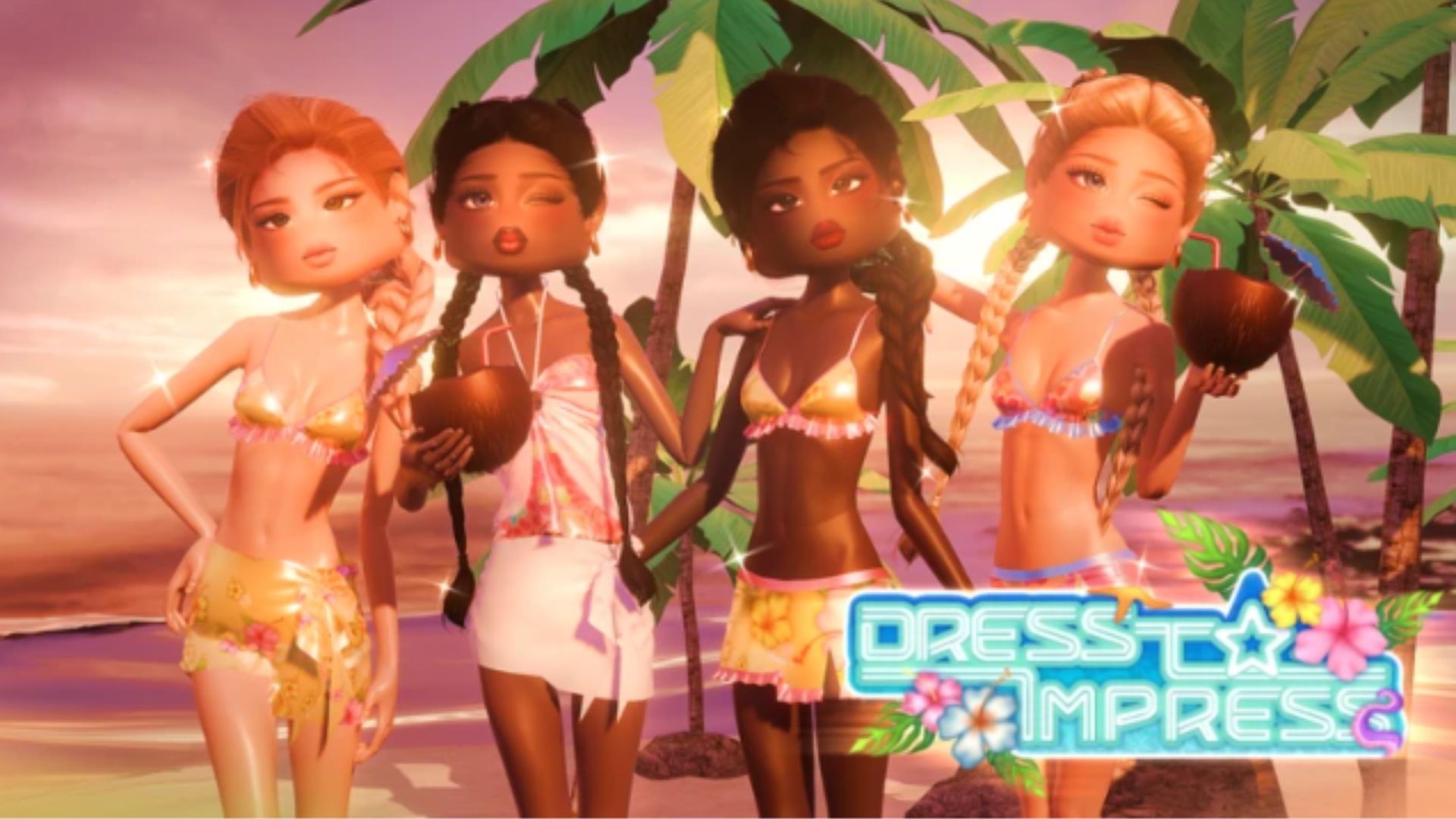 four young avatars of the dress to impress game