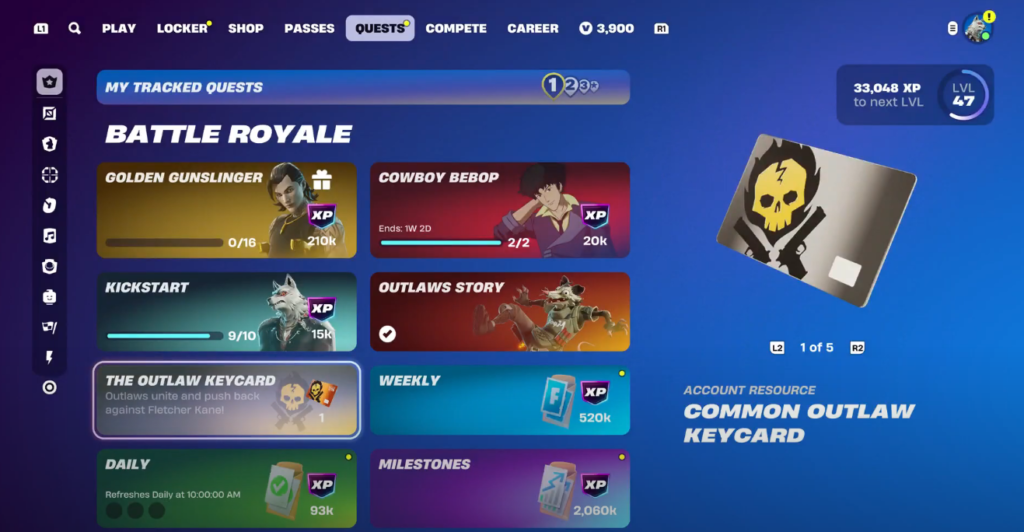 common outlaw keycard on display