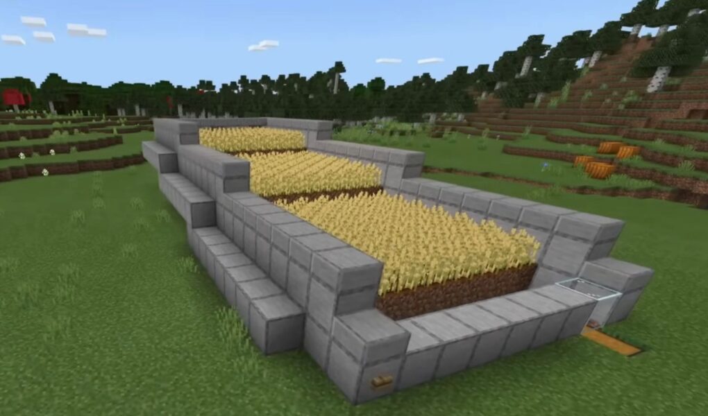 showing how to build an automatic farm in minecraft.
