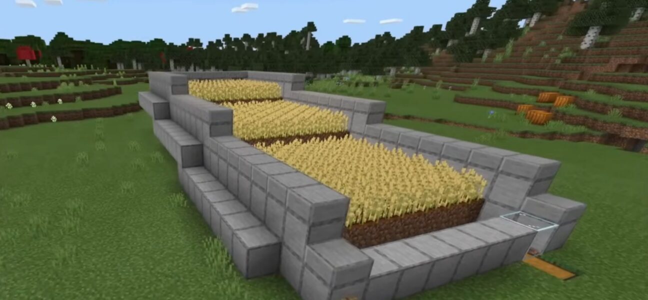 showing how to build an automatic farm in minecraft.