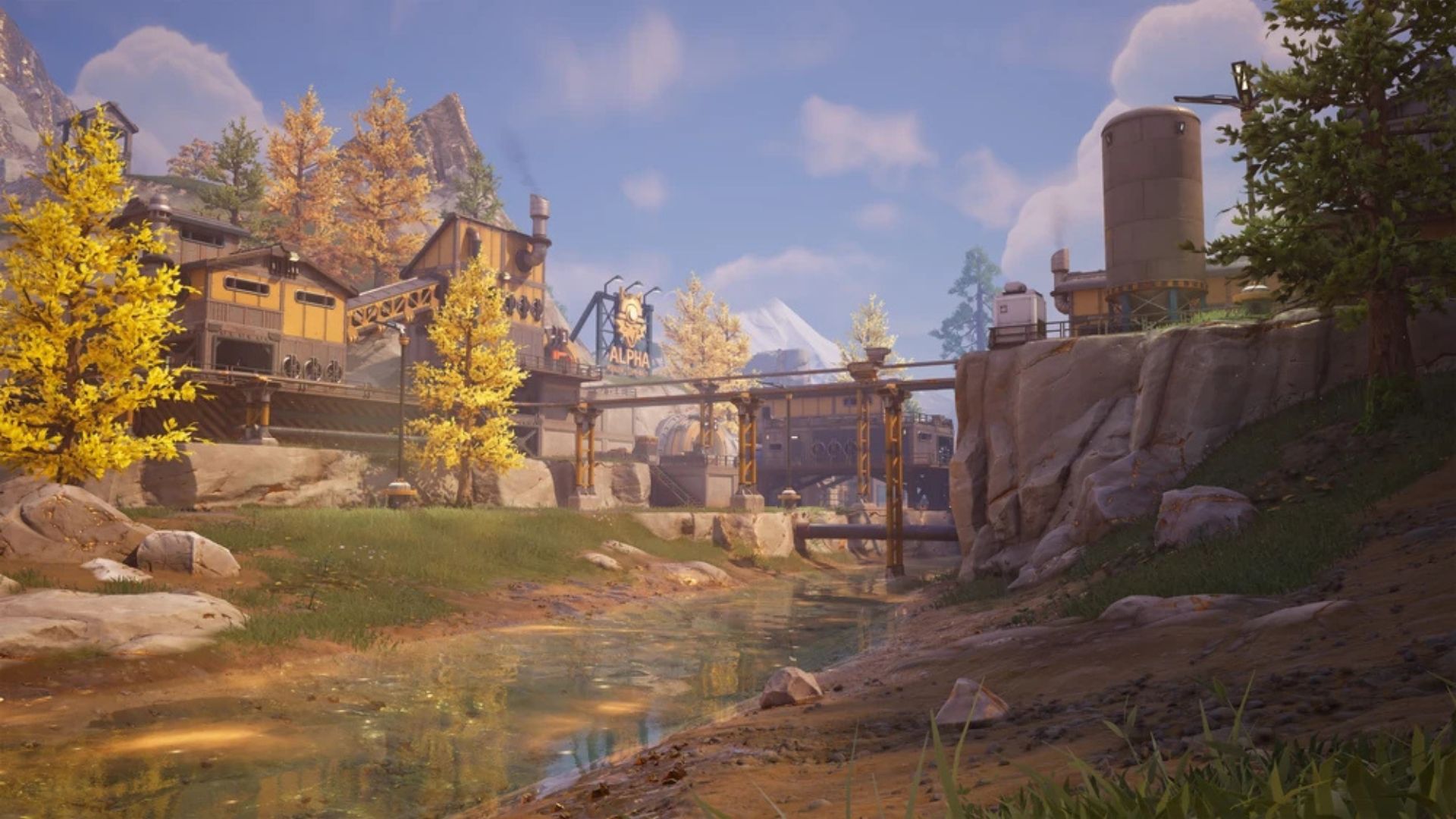 the gold river in fortnite in a serene surrounding